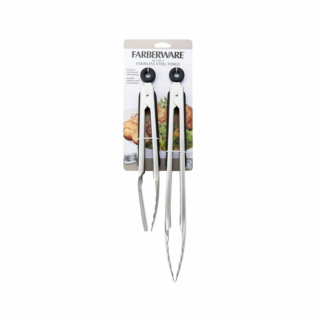 Farberware Classic Set of 2 Stainless Steel Head Tongs EasyOptionXY LLC