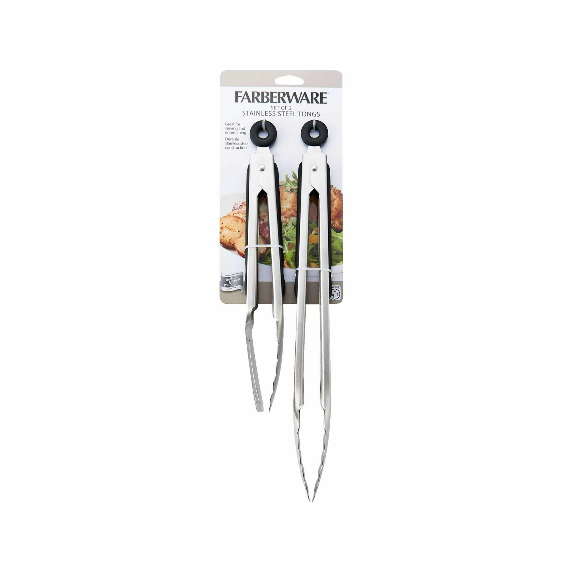 Farberware Classic Set of 2 Stainless Steel Head Tongs EasyOptionXY LLC