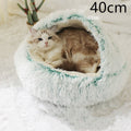 2 In 1 Dog And Cat Bed Pet Winter Bed Round Plush Warm Bed House Soft Long Plush Pets Bed Pi-Mart