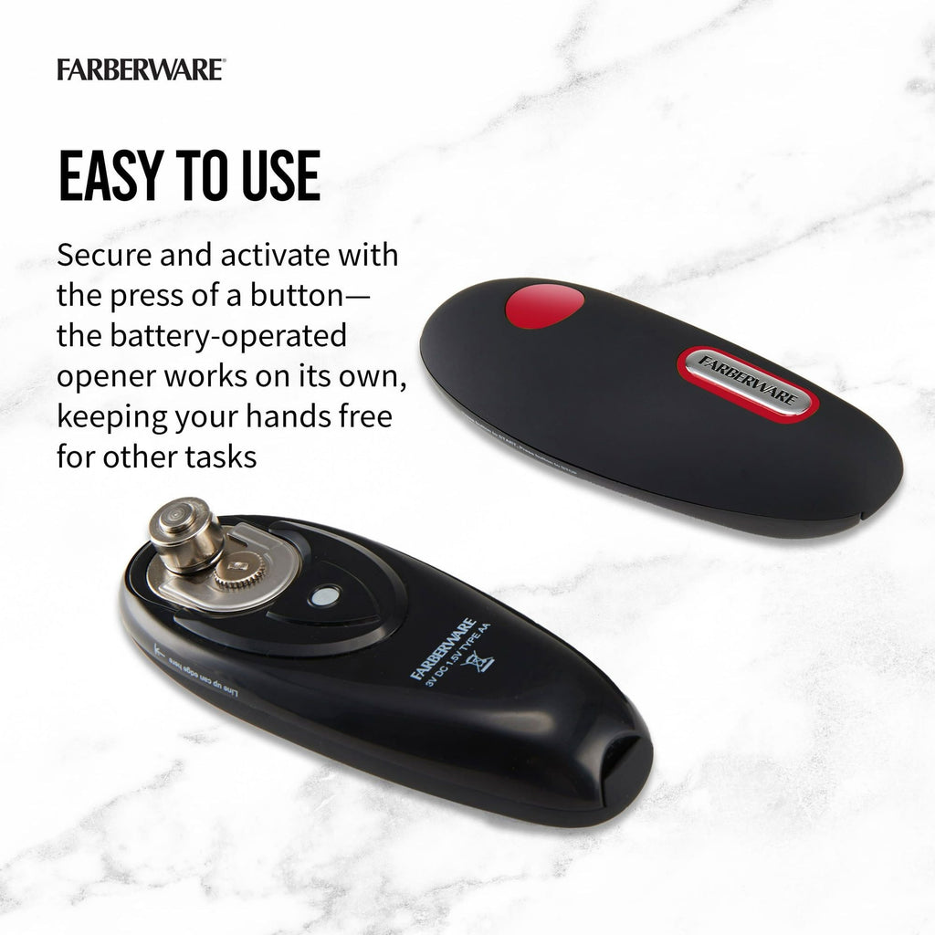 Farberware Hands-Free Battery-Operated Black Can Opener in Red EasyOptionXY LLC