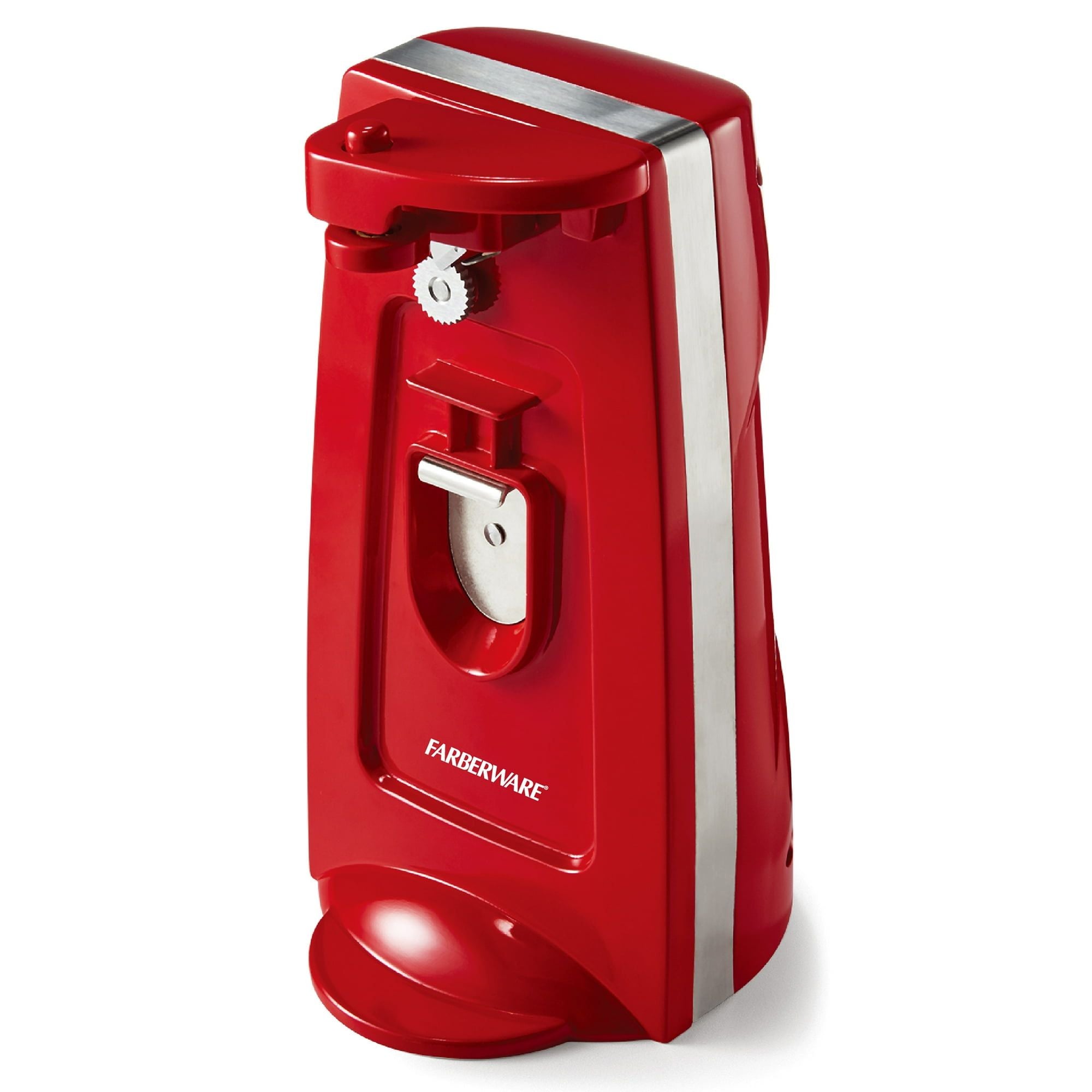Farberware Can Opener and Knife Sharpener, Bottle Opener with Removable Cutting Lever,Red EasyOptionXY LLC