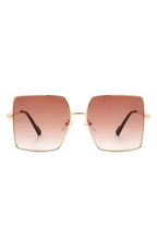 Square Oversize Flat Top Large Fashion Sunglasses