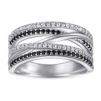 Women's Fashion Wide Cross Ring In Sterling Silver Pi-Mart