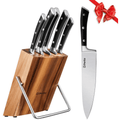 Kitchen Knife Set, 6 Pieces German Stainless Steel Small Kitchen Knives Set with Wooden Block, Cutlery Block Set EasyOptionXY LLC