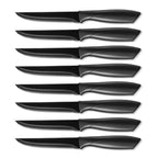 Steak Knives, Serreated Steak Knife Set of 8, Black Stainless Steel Table Knife Set EasyOptionXY LLC