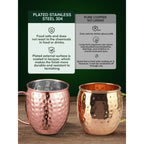 Moscow Mule Copper Mugs Set of 4, 100% Handcrafted, Large Size 19 ounces EasyOptionXY LLC