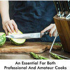 D.Perlla Knife Set, 6 Piece German Stainless Steel Kitchen Knife Block Set, Cutlery Set with Wooden Block EasyOptionXY LLC