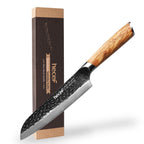 Hecef 7-Inch Japanese Santoku Knife, Forged 67-Layer Damascus Steel Ultra Sharp Kitchen Knife EasyOptionXY LLC