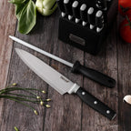 Hecef 14 Pcs Kitchen Knife Block Set, High Carbon Stainless Steel Cutlery Set with 6 Steak Knives EasyOptionXY LLC
