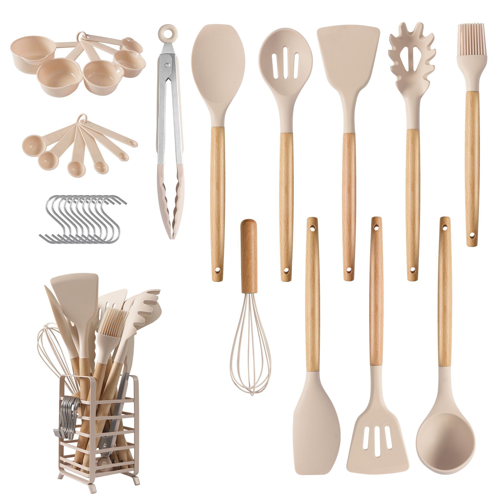 Hecef 32 Piece Kitchen Utensils Set, Food Grade Silicone Cooking Gadgets Tools with Holder EasyOptionXY LLC
