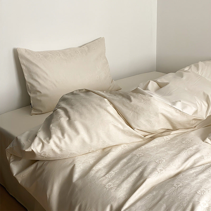 Long Velvet Jacquard Four Piece Pure Cotton Duvet Cover Pi-Mart