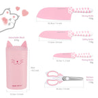 Hecef Cute Kitchen Knife Set with Block Scissors, 5-Piece Pink Cat Claw Sharp Chopping Chef Knives EasyOptionXY LLC