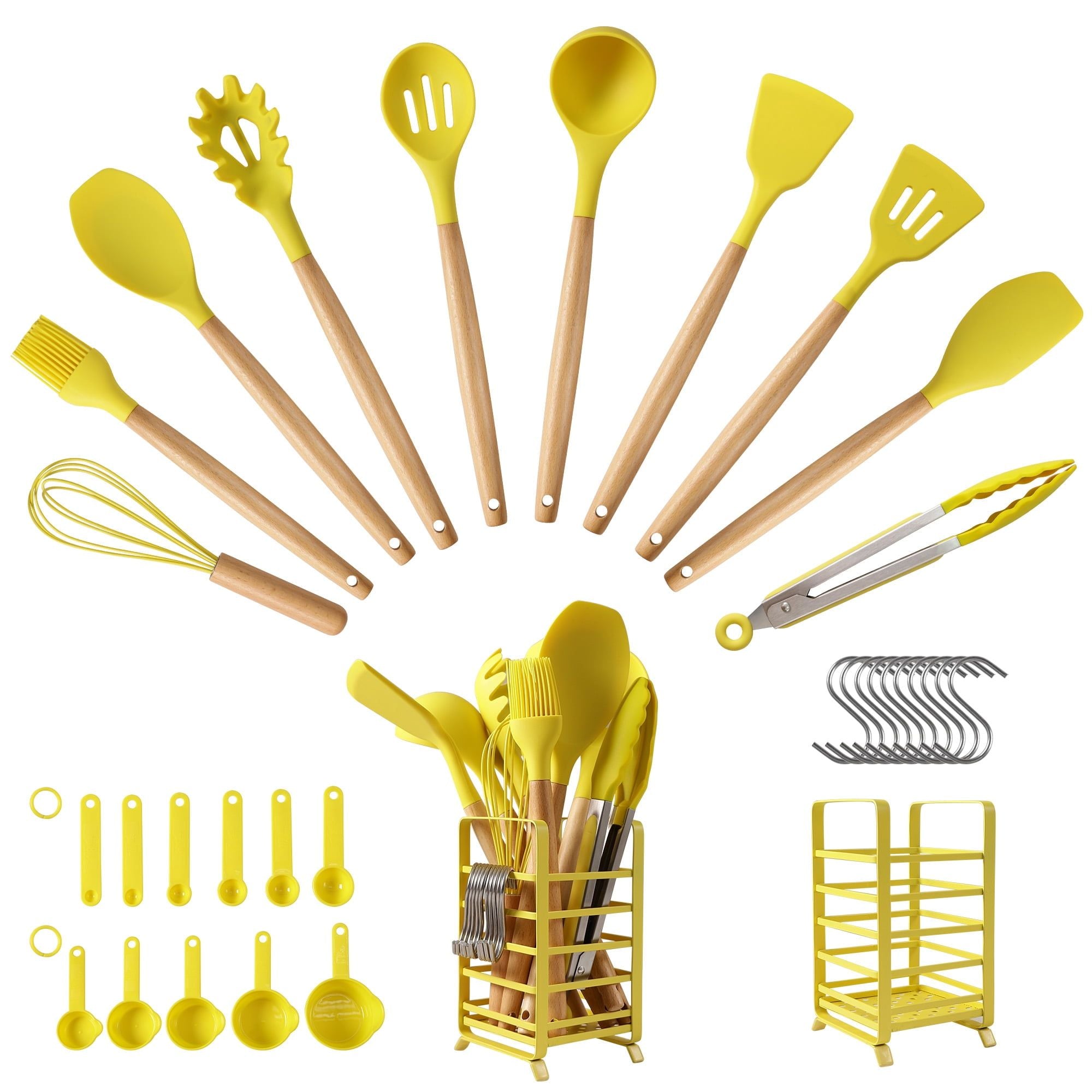 Hecef 32 PCS Silicone Cooking Utensils Set, 446¡ãF Heat Resistant BPA Free Turner Tongs,Spatula,Spoon,Brush,Whisk EasyOptionXY LLC