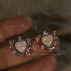 Peach Heart Stud Earrings Pi-Mart