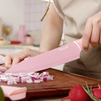 Hecef 6 Piece Kitchen Knife Set, Colorful Coated Stainless Steel Knives with Blade Guards EasyOptionXY LLC
