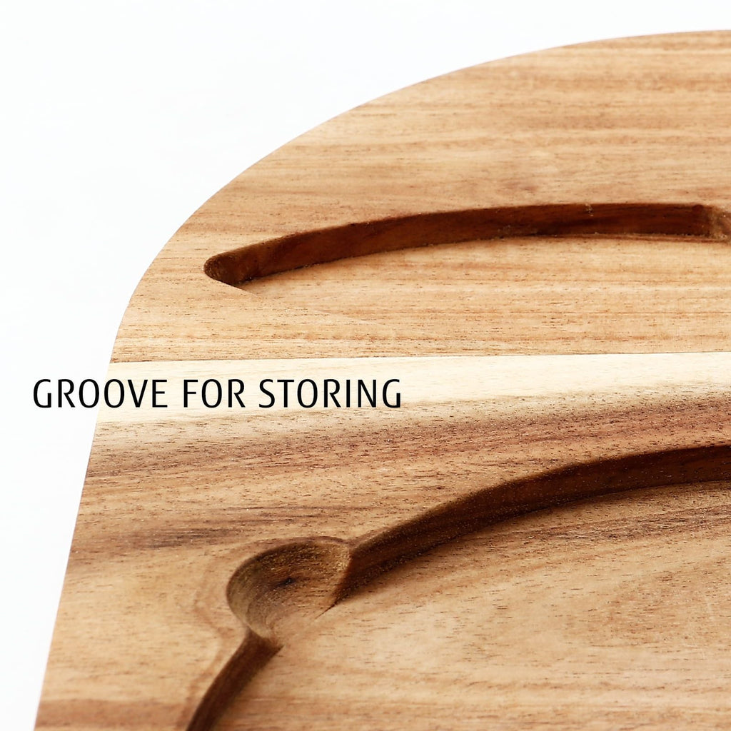 Hecef Cheese Board Set, Acacia Wood Charcuterie Board with Cheese Knife, Marble Board EasyOptionXY LLC