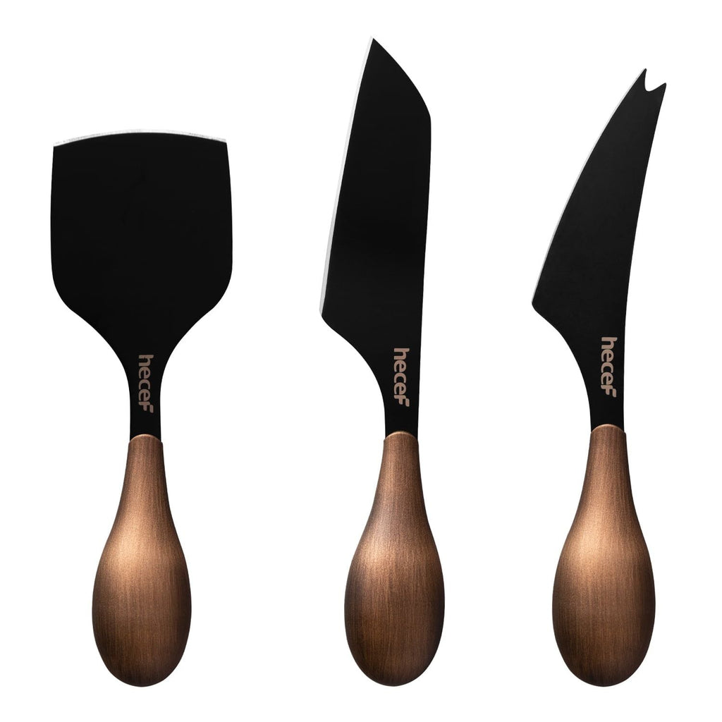 Hecef Cheese Knife Set, Retro Design Multipurpose Stainless Steel Cheese Cutter Slicer Spreader 3 Pieces EasyOptionXY LLC