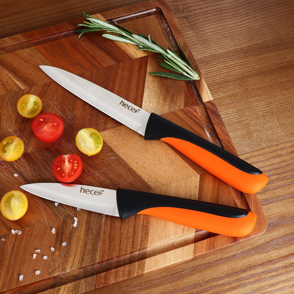 Hecef Knife Set with Block, 13 Pcs High Carbon Stainless Steel Knives with Ergonomic PP Handles EasyOptionXY LLC