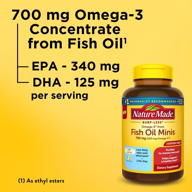 Nature Made Burp Less Omega 3 Fish Oil Supplements; 700 mg Softgels; 120 Count EasyOptionXY LLC