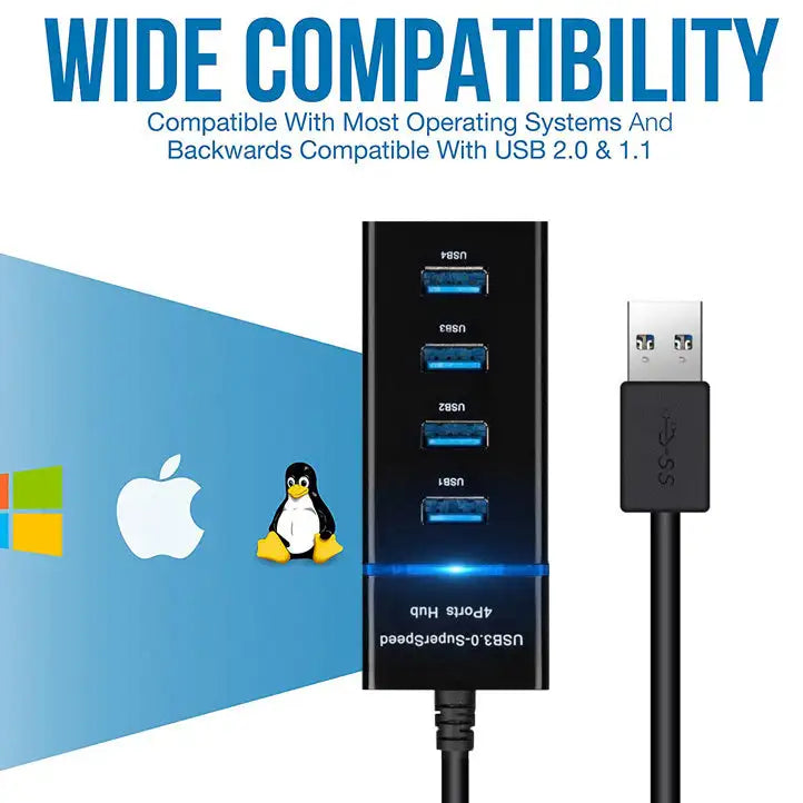 4 In 1 2.0 3.0 USB HUB Splitter High Speed Multi Splitter USB Adapter Expander Cable For Desktop PC Laptop Adapter USB HUB - SJB-DIAMOND ELITES