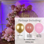 167Pcs Retro Pink Balloons Arch Kit Gold Latex Balloons For Wedding Anniversary Birthday Party Decoration Girl Birthday Party Decoration Stevvex