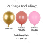 167Pcs Retro Pink Balloons Arch Kit Gold Latex Balloons For Wedding Anniversary Birthday Party Decoration Girl Birthday Party Decoration Stevvex