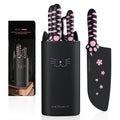 Meowkit 5-Piece Knife Set with Block, High Carbon Steel Extra Sharp Edge with Cat Paw Handle EasyOptionXY LLC