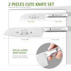 Meowkit 2-Piece Forged Knife Set with Cat Etching, German Steel Razor Sharp Cutting Knife