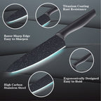 Knife Set, McCook 12-Piece Granite Kitchen Knife Set, High Carbon German Stainless Steel Knives Set with Blade Guards, Non-stick Coating, Ultra Sharp, Dishwasher Safe EasyOptionXY LLC