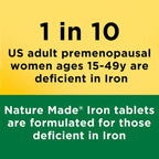Nature Made Iron 65 mg (325 mg Ferrous Sulfate) Tablets; Dietary Supplement; 190 Count