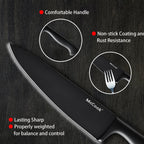 McCook MC69C Knife Block Set,20 Pieces German Stainless Steel Professional Kitchen Knife Set with Built-in Sharpener,Black Knife Set With Block EasyOptionXY LLC