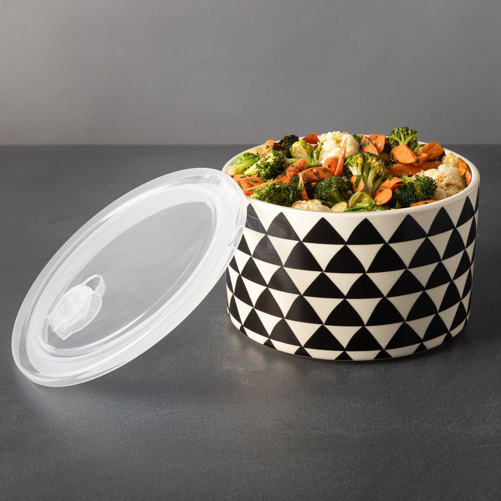 Thyme & Table 4-Piece Ceramic Baking Dish & Lid Set, Medallion EasyOptionXY LLC