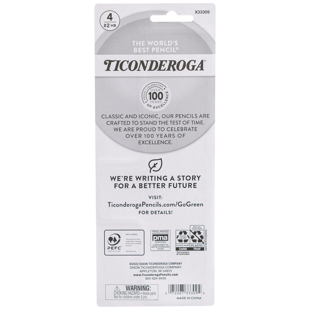 Ticonderoga My First Beginner Pencils with Bonus Sharpener, Sharpened #2 Lead, Yellow, 4 Count EasyOptionXY LLC