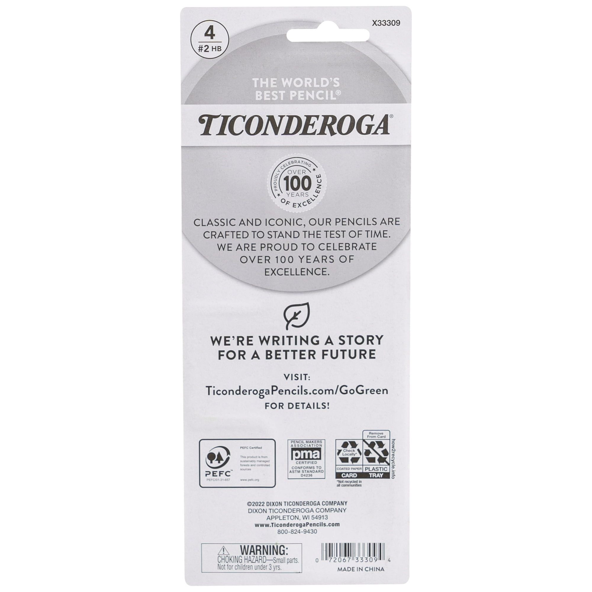 Ticonderoga My First Beginner Pencils with Bonus Sharpener, Sharpened #2 Lead, Yellow, 4 Count EasyOptionXY LLC