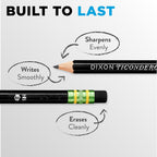Ticonderoga Number 2 Soft Pencils, Wood-Cased Graphite Black Pencil, 12 Count EasyOptionXY LLC