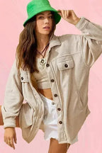 Sunset Fleece Jacket - Cozy Oversized Outerwear - Femstylo