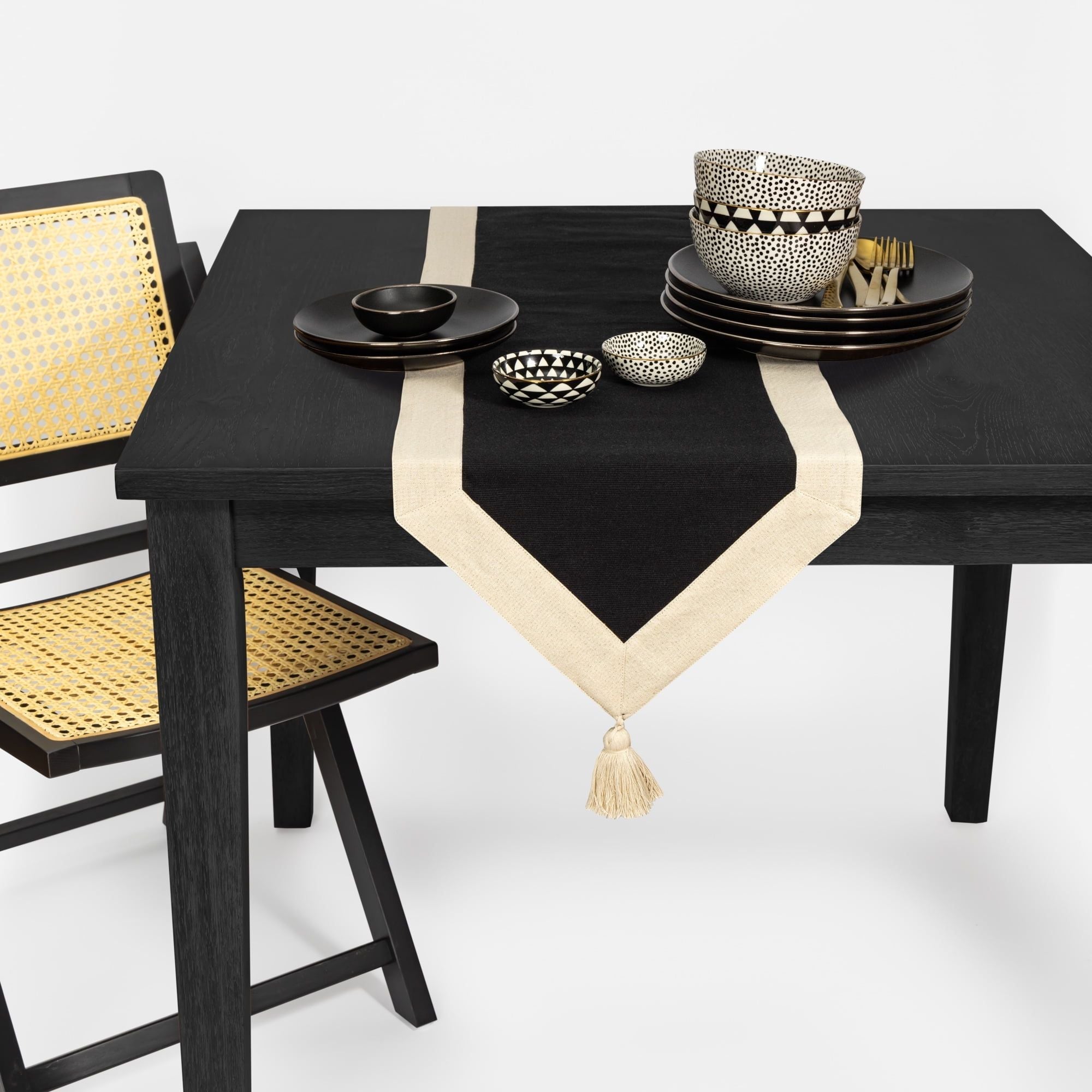 Thyme & Table Handmade Table Runner, Black Gold, 72 x 14 EasyOptionXY LLC