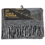 Thyme & Table Handwoven Table Runner, Black, 72 x 14