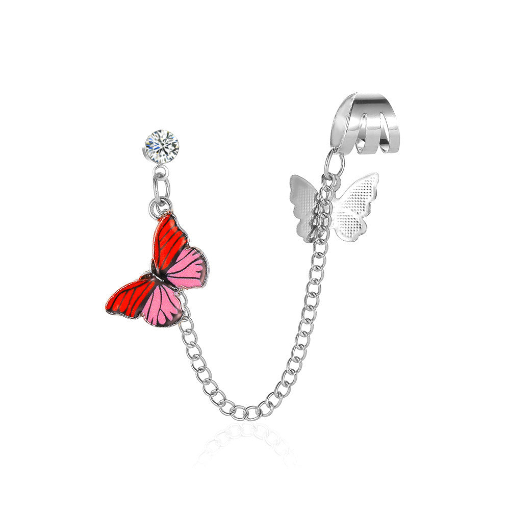 Fantasy Single Colorful Butterfly Earring
