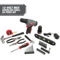 Hyper Tough 12V Max* 50-Piece Project Kit with Lithium-Ion Cordless 3/8-in Drill Driver and 1.5Ah Battery, 99311