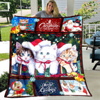 1pc Cozy Christmas Cat Santa Claus Flannel Blanket - Soft, Warm, Lightweight, Digital Printing Fleece Throw for Sofa, Bed, Travel, Camping, Living Room, Office, Couch, Chair - Perfect Gift for Family or Friends with Festive H Lootquake LLC