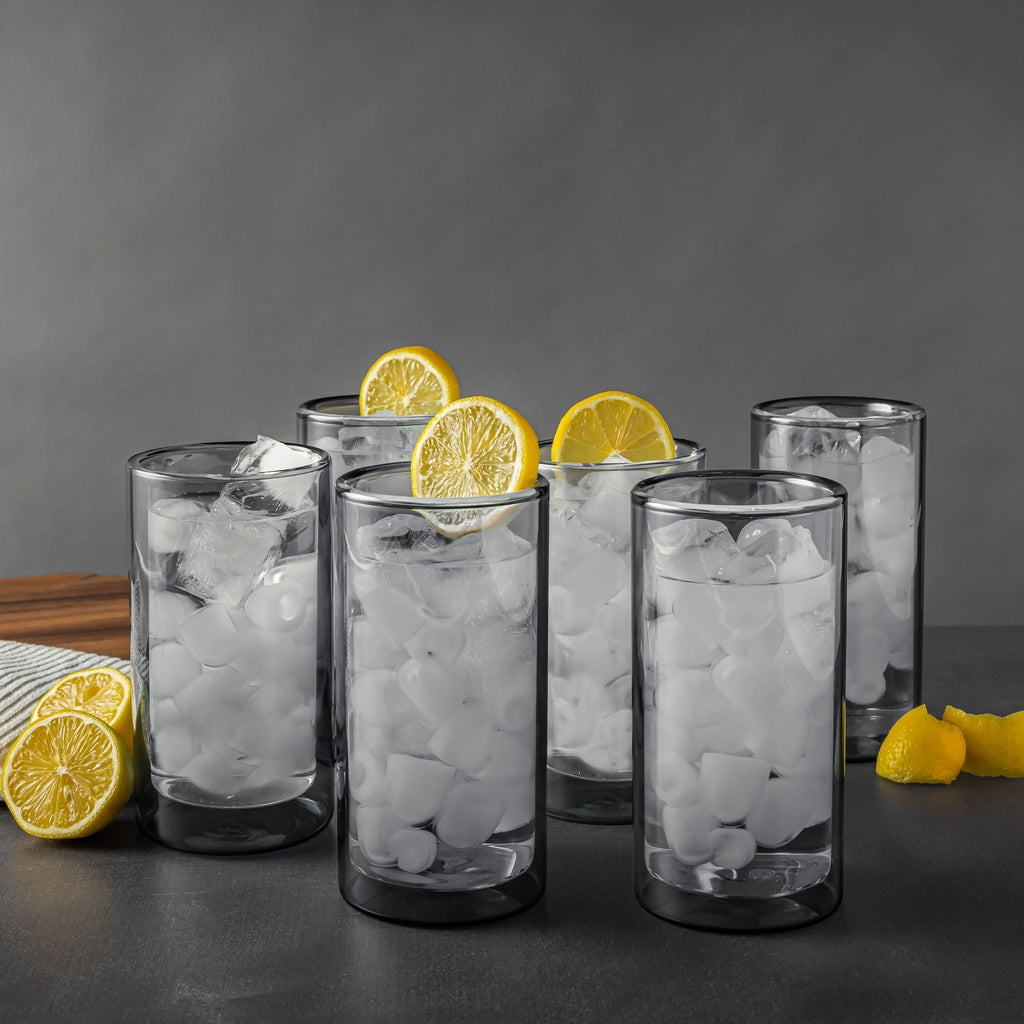 Thyme & Table 16oz Double Wall Drinking Glass, Black EasyOptionXY LLC