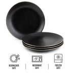 Thyme & Table Dinnerware Black Onyx Stoneware Salad Round Plates, 4 Pack