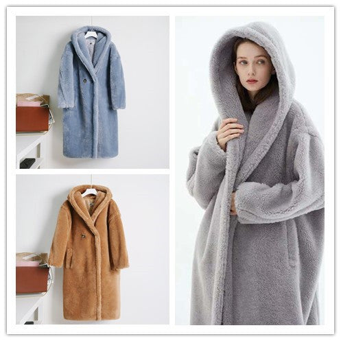 Teddy bear cashmere coat women Pi-Mart