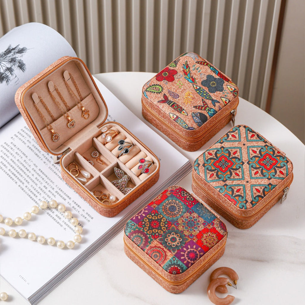 Retro Portable Travel Jewelry Storage Box, Jewelry Box, Compact Ring Storage Box, Jewelry Box, Sewing Box - SJB-DIAMOND ELITES