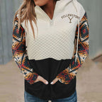 Sweet Print Zip-Up Hoodie - Loose Fit Casual Hooded Sweatshirt for Women (50-65cm Length)