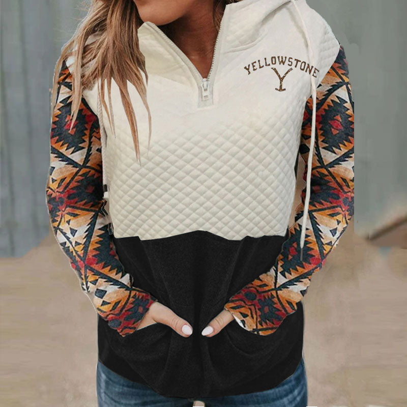 Sweet Print Zip-Up Hoodie - Loose Fit Casual Hooded Sweatshirt for Women (50-65cm Length)