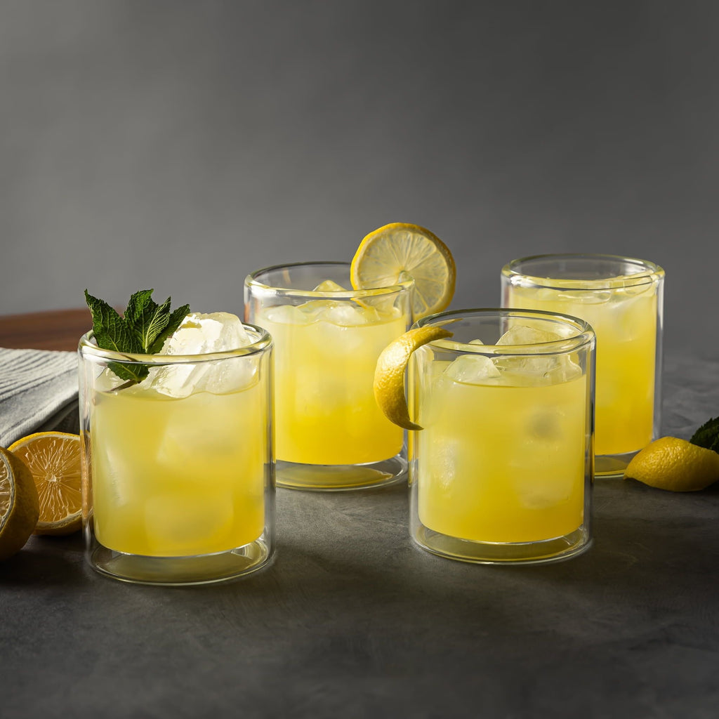 Thyme & Table 4-Piece 13oz Double Wall Drinking Glass Set, Clear EasyOptionXY LLC