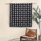 1pc Bohemian Knitted Halloween White Skull Printed Tassel Blanket, Suitable For Leisure Picnic Outdoor Camping Lootquake LLC