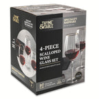 Thyme & Table 4-Piece Scalloped Wine Glass Set with Gold Rim EasyOptionXY LLC